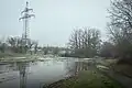 Teilung des Weiße Main in den Mühlbach und die Flutmulde