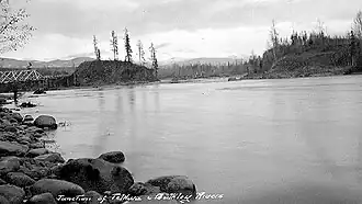 Einmündung des Telkwa Rivers in den Bulkley River (1909)