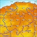 Jahresdurchschnitts-temperatur (2000)[7]