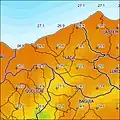 Jahresdurchschnitts-temperatur (2000)[9]