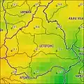 Jahresdurchschnitts-temperatur (2000)[6]