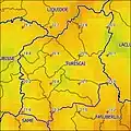 Jahresdurchschnitts-temperatur (2000)[8]