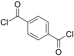 Strukturformel von Terephthalsäuredichlorid
