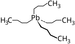 Strukturformel von Tetrabutylblei