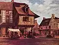 Markt in der Normandie, um 1832, Öl auf Leinwand, 29,5 × 38 cm, Sankt Petersburg, Eremitage