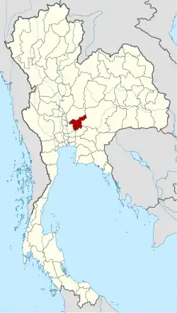 Karte von Thailand mit der Provinz Saraburi hervorgehoben