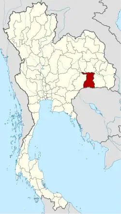 Karte von Thailand mit der Provinz Surin hervorgehoben