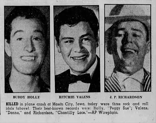 The Day the Music Died - The Vancouver Sun (1959)