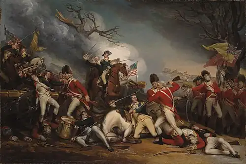Der Tod von General Mercer in der Schlacht von Princeton 1777, Gemälde von John Trumbull