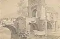 The Monnow Bridge, Stich nach einer kolorierten Bleistiftzeichnung, Thomas Hearne, 1780er