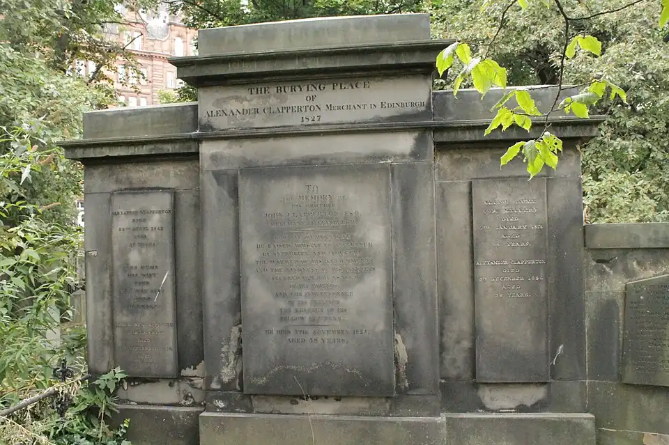 Grabstelle von Jane Hume Clapperton, St Cuthbert's Churchyard, Edinburgh