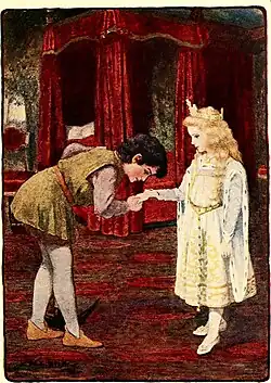 Curdie begrüßt Prinzessin Irene im Königspalast von Gwyntystorm