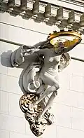 Figur am Eckturm, Aluminiumguss rekonstruiert 1988