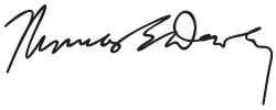 Thomas Deweys Unterschrift
