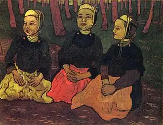 Trois femmes bretonnes dans la forêt (um 1890)