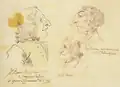 Drei Priester, die Person links ist Antonio Vivaldi, 1723