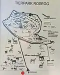 Wegbeschreibung am Eingang des Tierparks