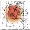 Schematische Karte der Tin-Bider-Struktur