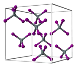 Kristallstruktur von Zinn(IV)-iodid _ Sn4+ 0 _ I−