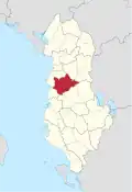 Lage des Kreises Tirana