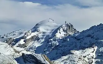 Titlis (Bildmitte), Klein Titlis (rechts davon), Jochstock (rechts unten von Reissend Nollen)