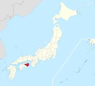 Lage der Präfektur Tokushima in Japan