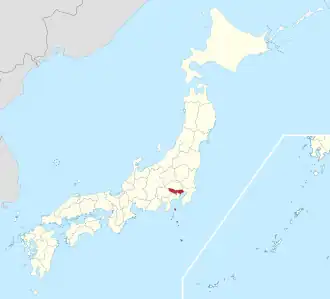 Lage der Präfektur Tokio in Japan