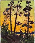 Tannenbäume bei Sonnenuntergang, Sommer 1915. Privatsammlung