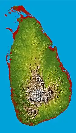 Topographie Sri Lankas