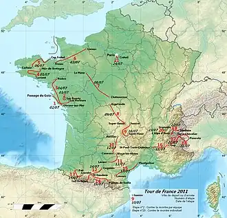 Karte 98. Tour de France 2011