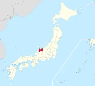 Lage der Präfektur Toyama in Japan