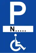 Parken ausschließlich für Fahrzeuge von Menschen mit Behinderungen mit einer speziellen Lizenz