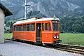 Triebwagen 7 der MIB mit zwei schmalen Streifen, 1980