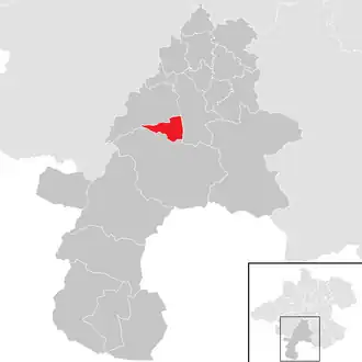 Lage der Gemeinde Traunkirchen im Bezirk Gmunden (anklickbare Karte)