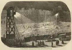 Rue de Rivoli – Nachtbauarbeiten im September 1854