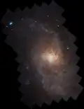 Mit dem Hubble-Weltraumteleskop sind Sterne der Galaxie einzeln erkennbar