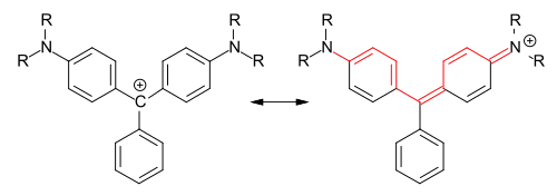 Triarylmethinfarbstoffe, mesomere Grenzstrukturen (R = H, Alkyl)