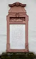 Gedenkstein für St. Simeon in der südwestlichen Außenwand
