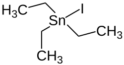 Strukturformel von Triethylzinniodid