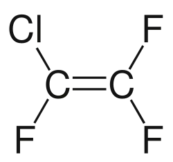 Strukturformel von Chlortrifluorethen