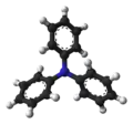 3D-Struktur von Triphenylamin im Kugel-Stab-Modell