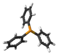 Stäbchenmodell des Triphenylphosphans.