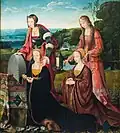 Christina Hardenrath, auf einem Altarbild (Flügel), der Kölner Familie Hacqueney