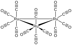 Strukturformel von Trirutheniumdodecacarbonyl