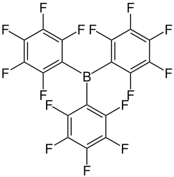 Strukturformel von Tris(pentafluorphenyl)boran