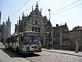 Vier Genter Van Hool AG 280 T kamen zwischen 1996 und 1999 leihweise in Arnhem zum Einsatz, darunter auch der hier in Gent aufgenommene Wagen 10