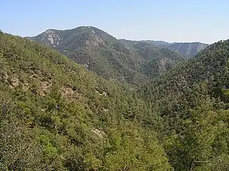 Das Troodos-Gebirge mit dem Olympos