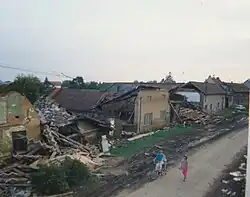Zerstörungen nach dem Jahrhunderthochwasser von 1997