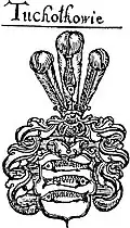 Wappen derer von Tucholka nach Dachnowski, Herbarz Polski, 1631