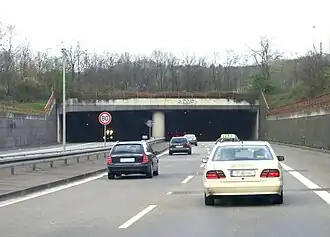 Tunnel Reichswald­allee, einer der zahl­reichen Tunnel der BAB&nbsp;44